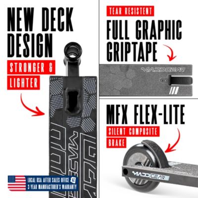 Pro Stunt Scooter for Kids Ages 8 - 12 – Lightweight Durable Trick Scooter for Skatepark and Street – MG3 - Black