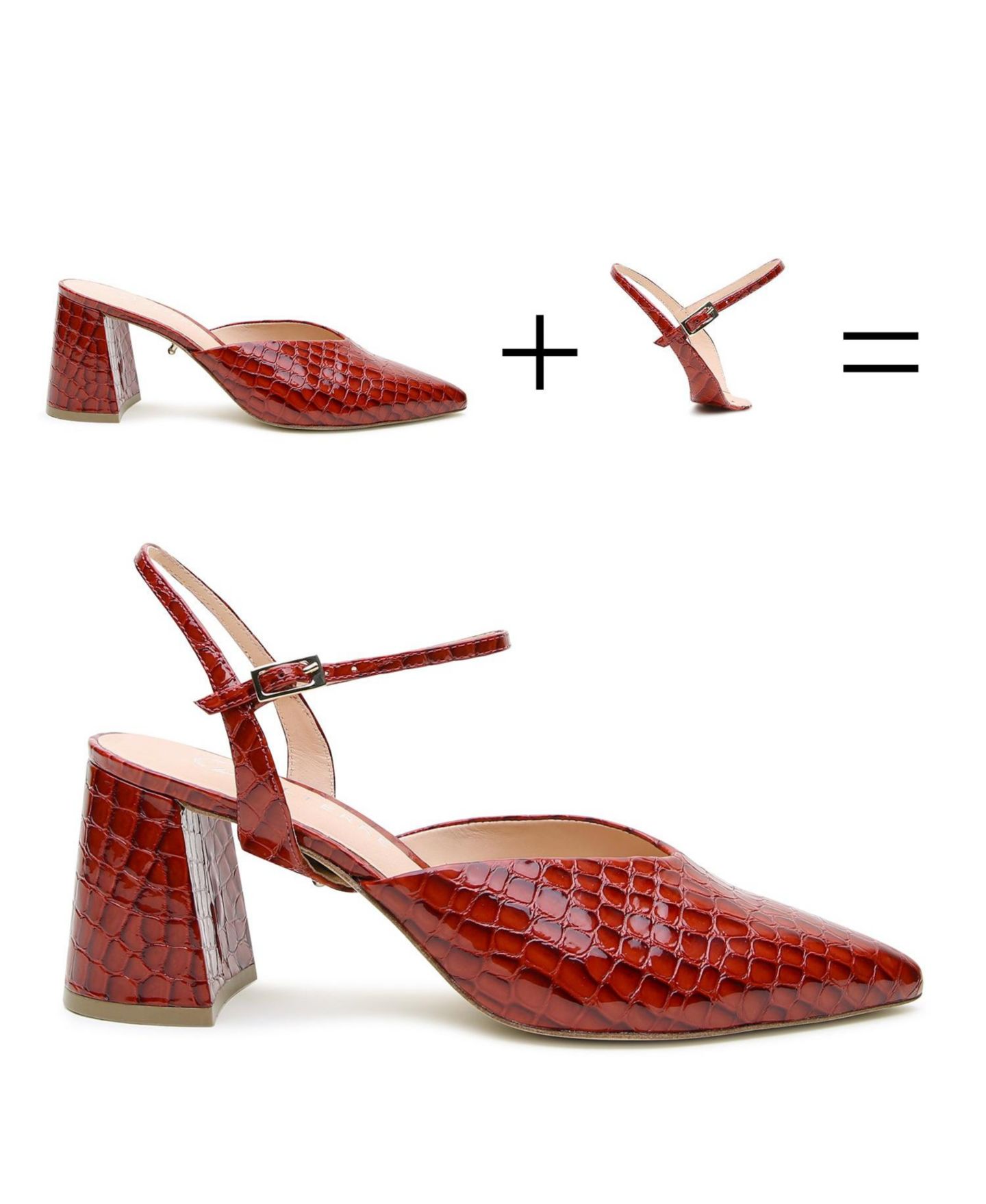 Женские сабо Alterre Clay Croc Amal Customizable V Mules, цвет: Глиняный — фото 4