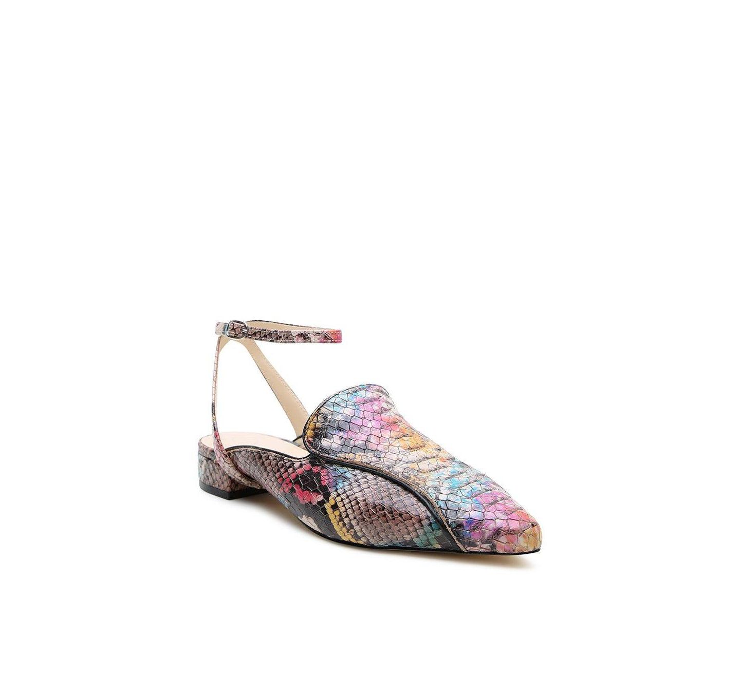 Женские сандалии Alterre Painted Snake Marilyn Customizable Pointed Loafer, цвет: Змеиный — фото 2
