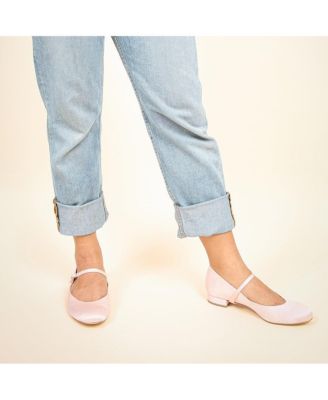 Women's Rose Satin Twiggy Customizable Ballet Flats