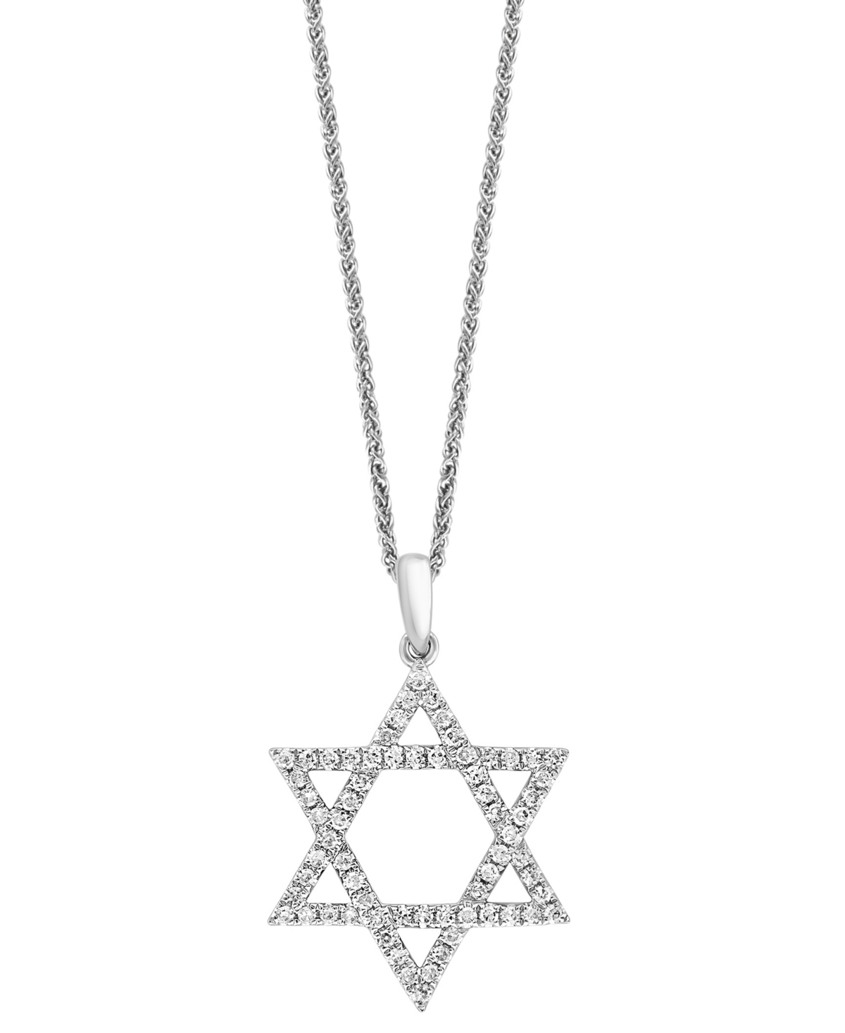 Diamond Star of David 18" Pendant Necklace (1/3 ct. t.w.) in 14k White Gold - White Gold