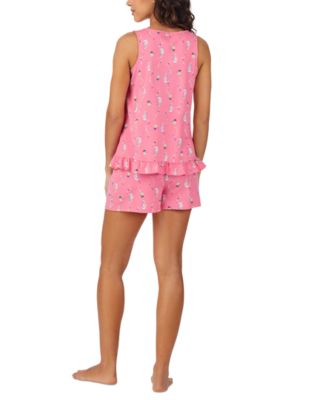 Women's Printed Sleeveless Boxer Pajama Set