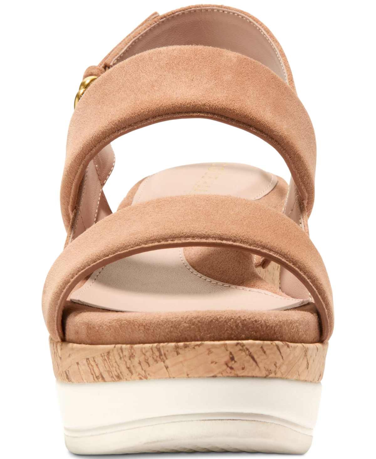 Cole Haan Aislin Wedge Sandal In Dark Caramel Suede,natural Cork
