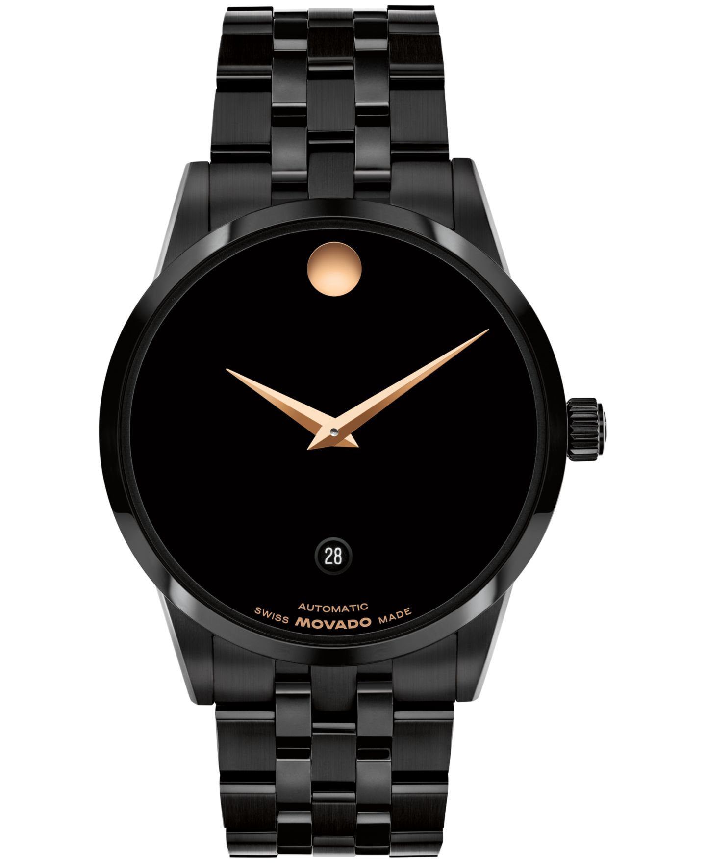 Мужские часы Movado Museum Classic Swiss Automatic Black PVD Watch, 40mm — фото 1