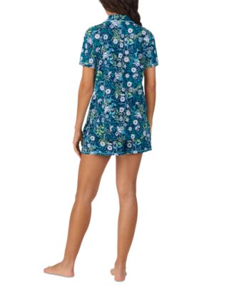 Women's Printed Short-Sleeve Boxer Pajama Set