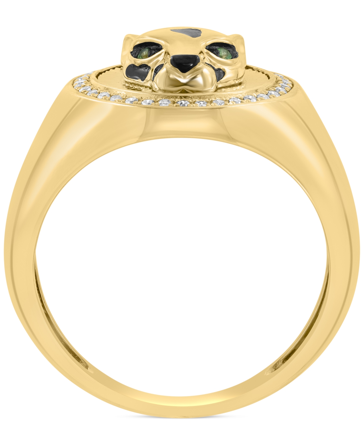 Effy Collection Effy Men's Diamond (1/6 Ct. T.w.) & Tsavorite Accent Panther Ring In 14k Gold