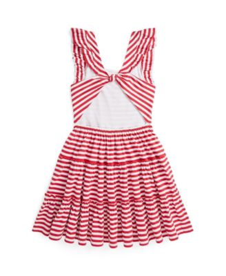 Big Girls Striped Ruffled Jersey Dress