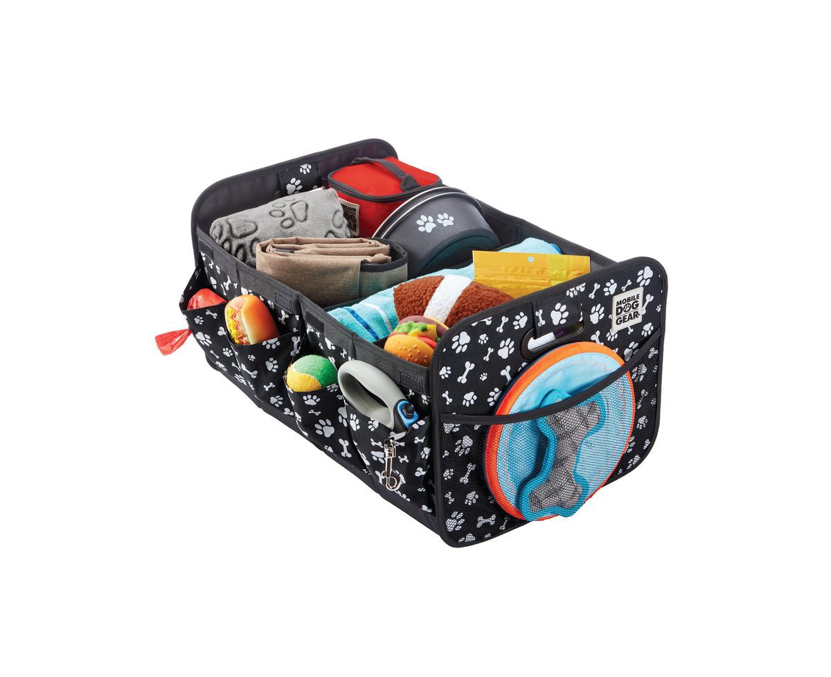 Collapsible Multipurpose Organizer - Black w/ white paw print