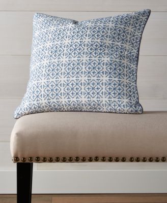 Embroidered Tiles Decorative Pillow, 20" x 20"