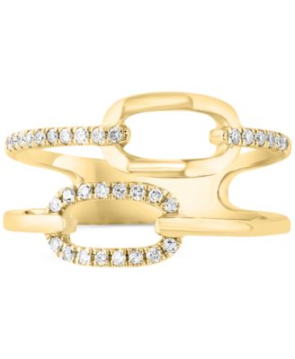 Diamond Chain Link Double Row Ring (1/6 ct. t.w.) in 14k Gold