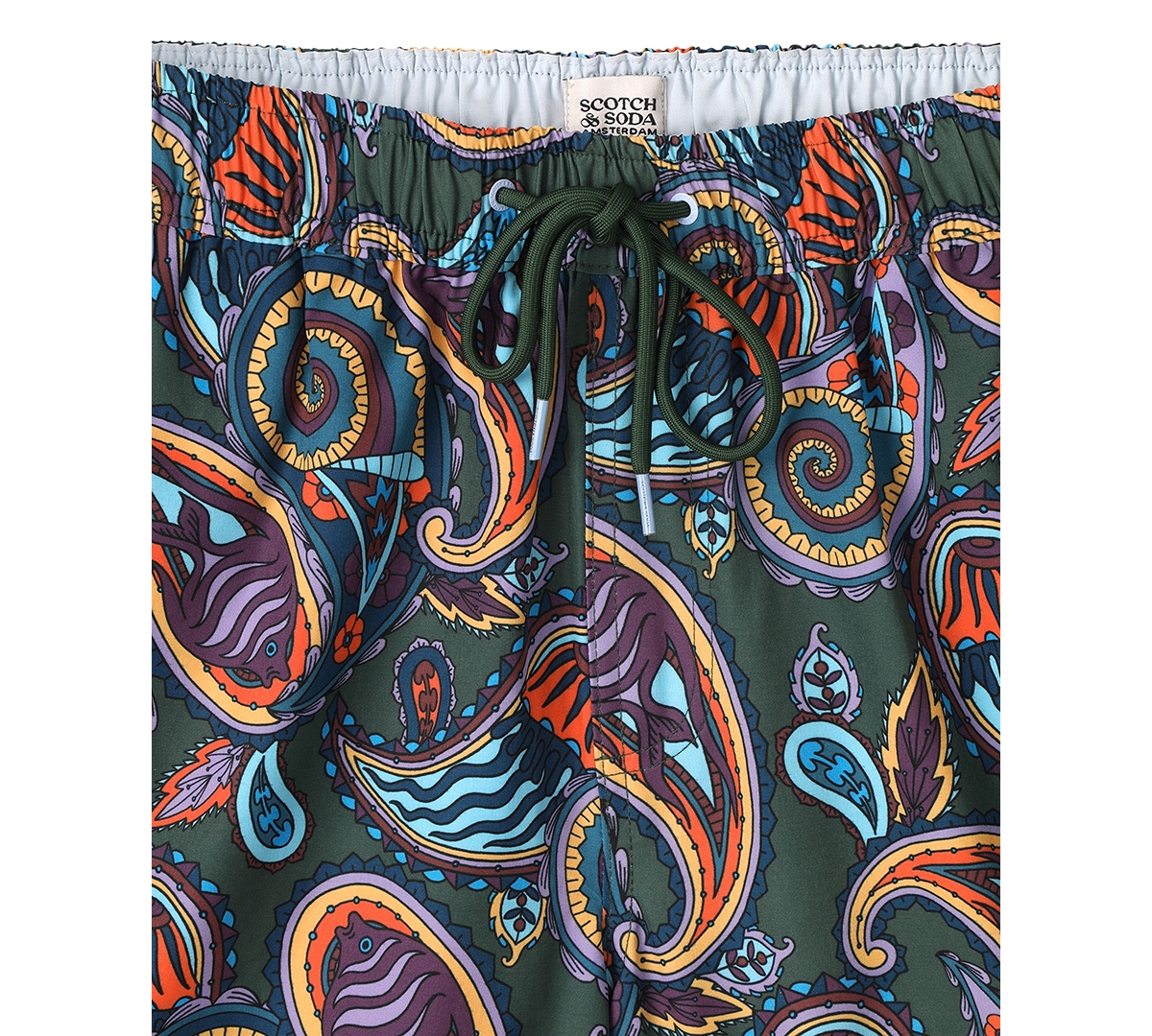 Scotch & Soda Miami Ice Swim Trunks In Gold