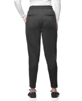 Women's Scrubs Mid Rise Slim 5 Pocket Active Yoga Scrub Pants, Wine XX Small