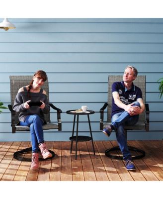 Patio Swivel Chairs Set of 2, High Back Patio Dining Chairs