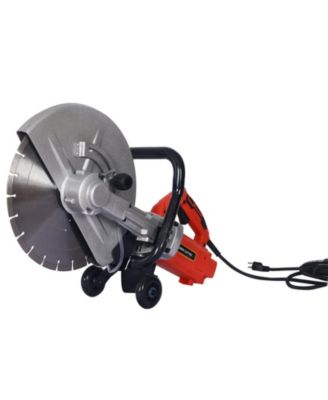 Electric 14" Cut Off Saw Wet/Dry Concrete Saw Cutter Guide Roller with Water Line Attachment 3000w with blade