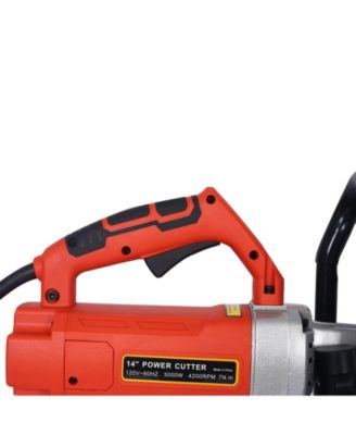 Electric 14" Cut Off Saw Wet/Dry Concrete Saw Cutter Guide Roller with Water Line Attachment 3000w with blade