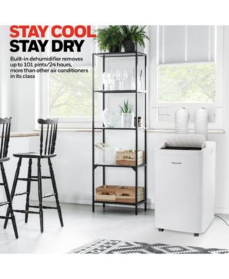 14,500 BTU Portable Air Conditioner for Rooms up to 700 Sq. Ft., Portable AC with Dual Hose & 101 Pint Dehumidifier, Includes Remote Control and AC Unit Window Kit, HW4CEDAWW0, White (10,000 BTU SACC)