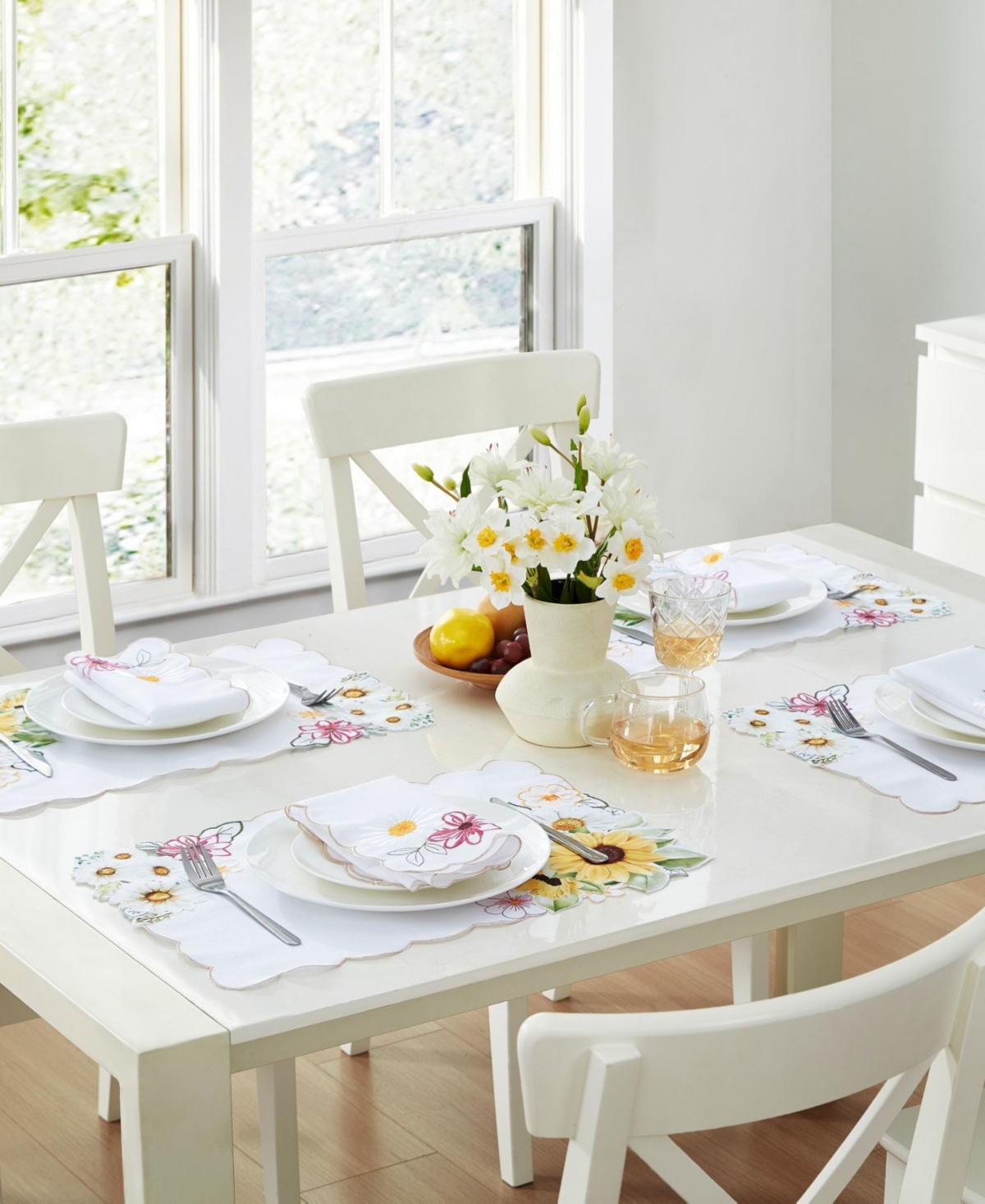 Elrene Sunflower And Daisies Placemats, Set Of 4 In Multi
