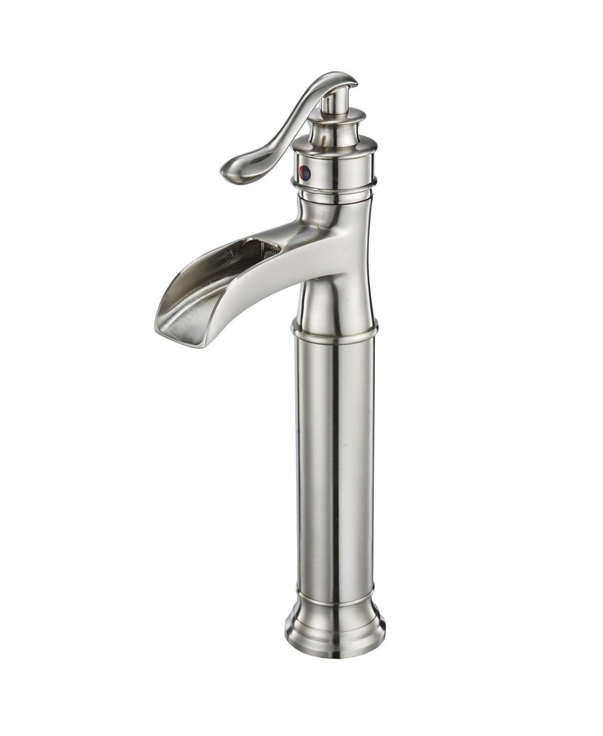 Waterfall Single Hole Single-Handle High-Arc Bathroom Faucet With Supply Line In Brushed Nickel - Brushed nickel