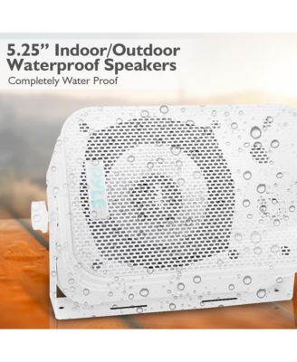 PDWR40W 5.25" Waterproof Indoor/Outdoor Wall Mount Speakers - 400W, White, Pair
