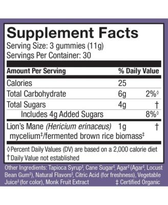 Mushrooms, Lion's Mane Gummies, Blueberry, 90 count