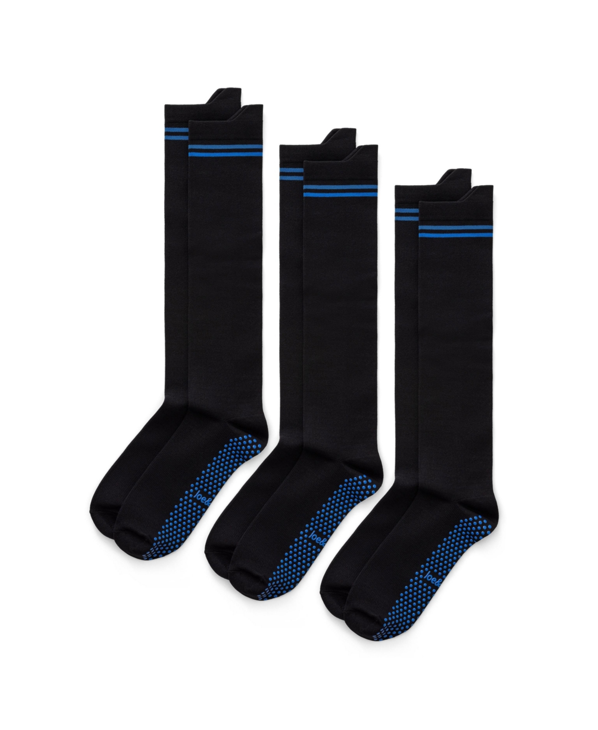JOE & BELLA MEN'S UNISEX EXTRA-WIDE FIT COMPRESSION SOCKS WITH GRIPS 