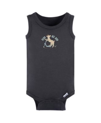 Baby Boys 4-Pack Sleeveless Onesies Bodysuits, Blue Bike