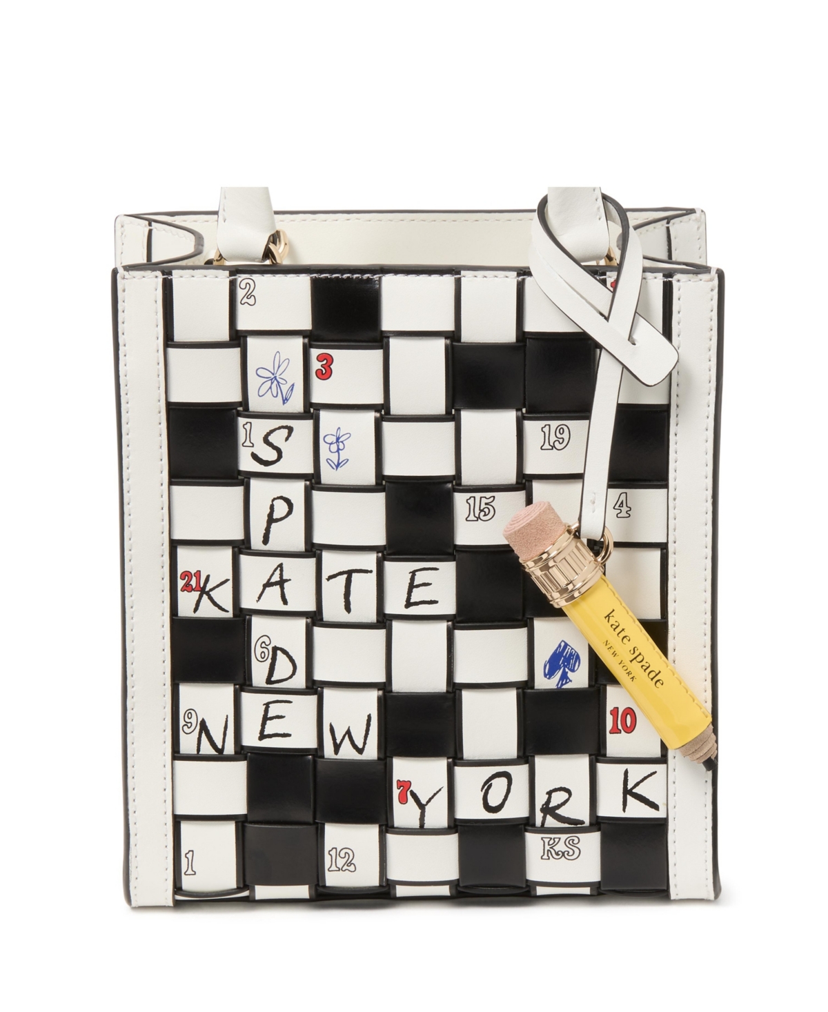 Kate Spade Wordplay Manhattan Mini Tote Bag In True White Multi
