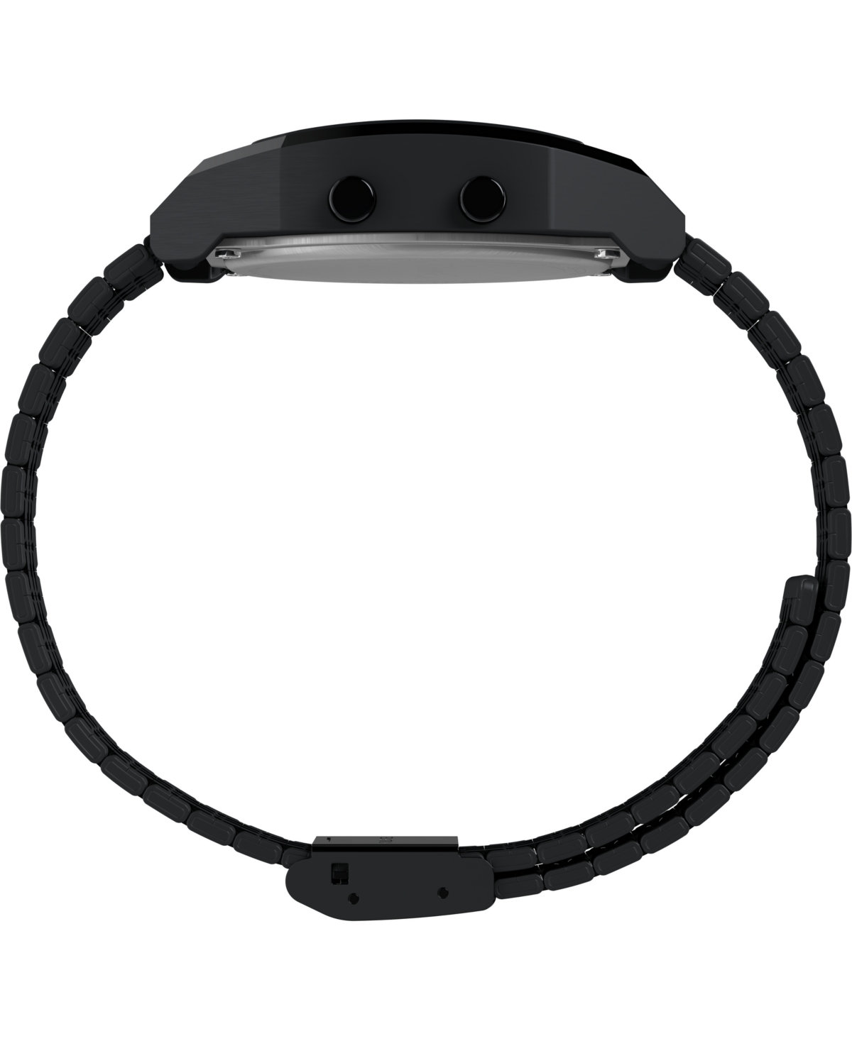 Timex Men's Quartz Digital Black Stainless Steel Watch, 36mm In Black