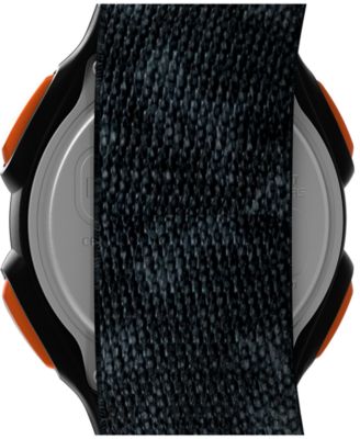 Men's Quartz Digital Black Leather Watch, 38mm