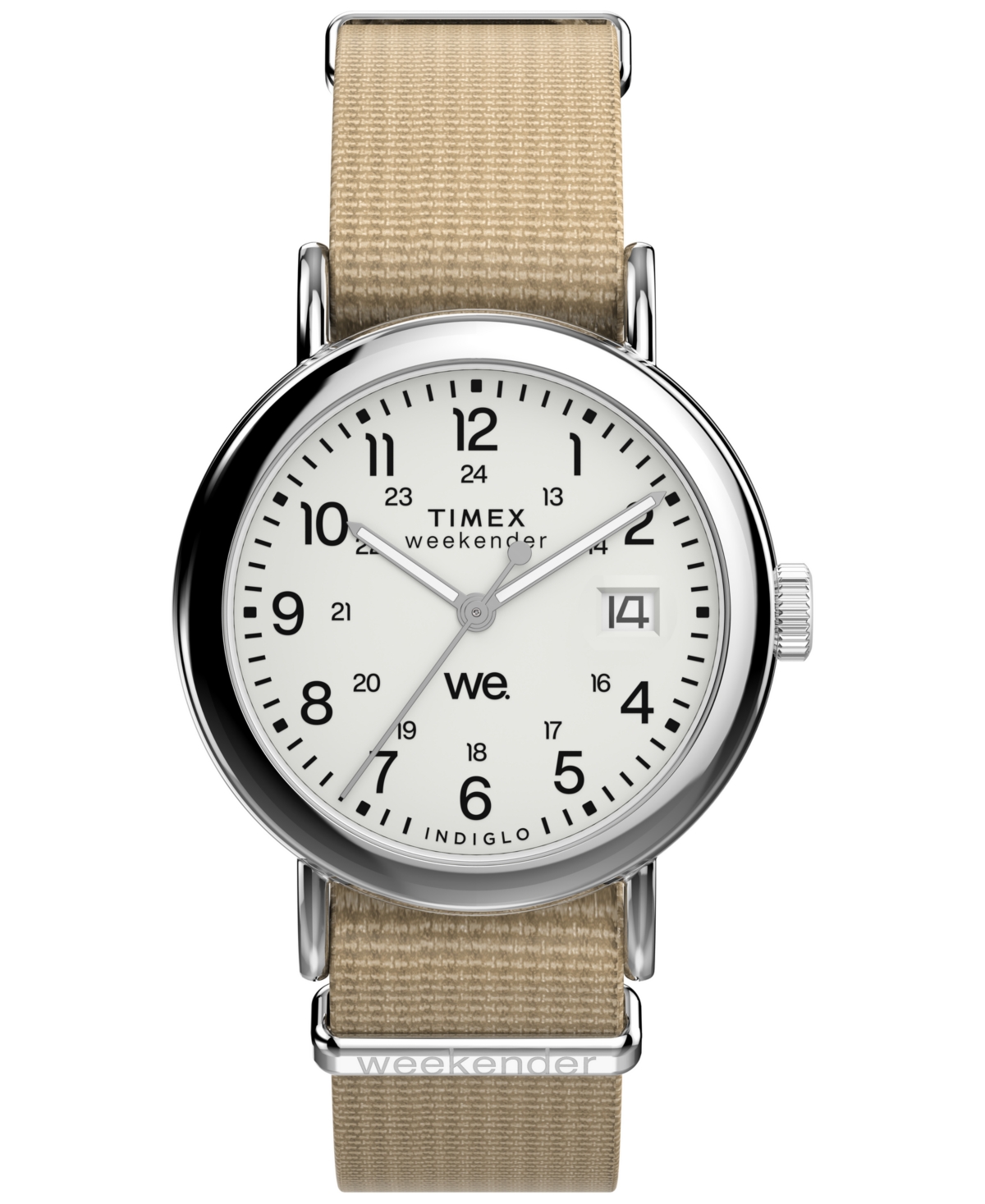 Unisex Quartz Analog Tan Nylon Watch, 37mm - Tan