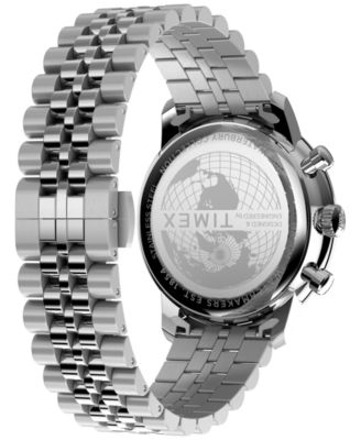 Men's Chronograph Silver-Tone Stainless Steel Watch, 41mm