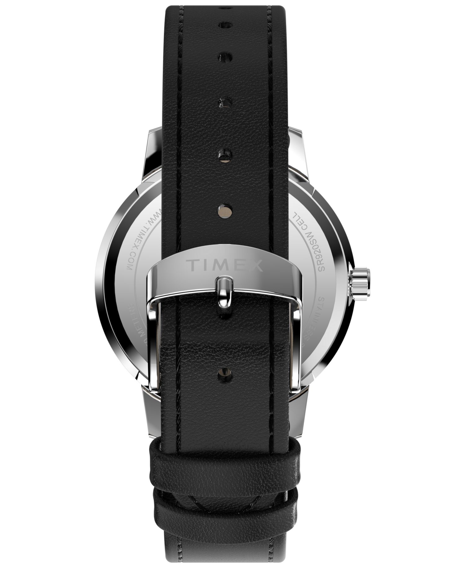 Unisex Quartz Analog Black Leather Watch, 38mm