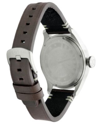 Men's Hawker Hurricane Clowes Automatic Brown Leather Strap Watch, 46mm