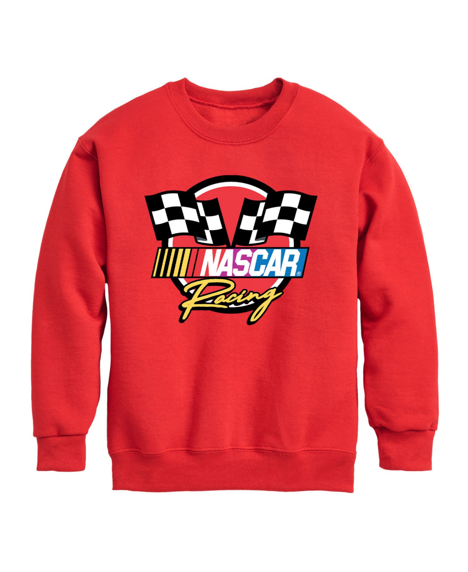 Big Boys Racing Logo Graphic Crew Fleece Sweatshirt