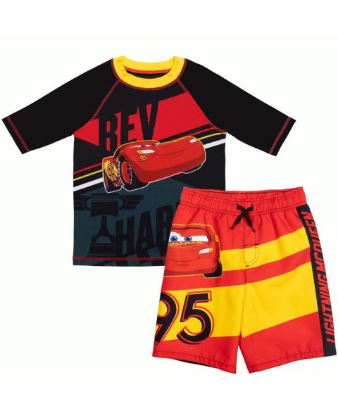 Купальники Cars Boys Disney Pixar Lightning McQueen Rash Guard and Swim Trunks Outfit Set