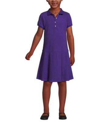 Little Girls Short Sleeve Mesh Pleated Polo Dress
