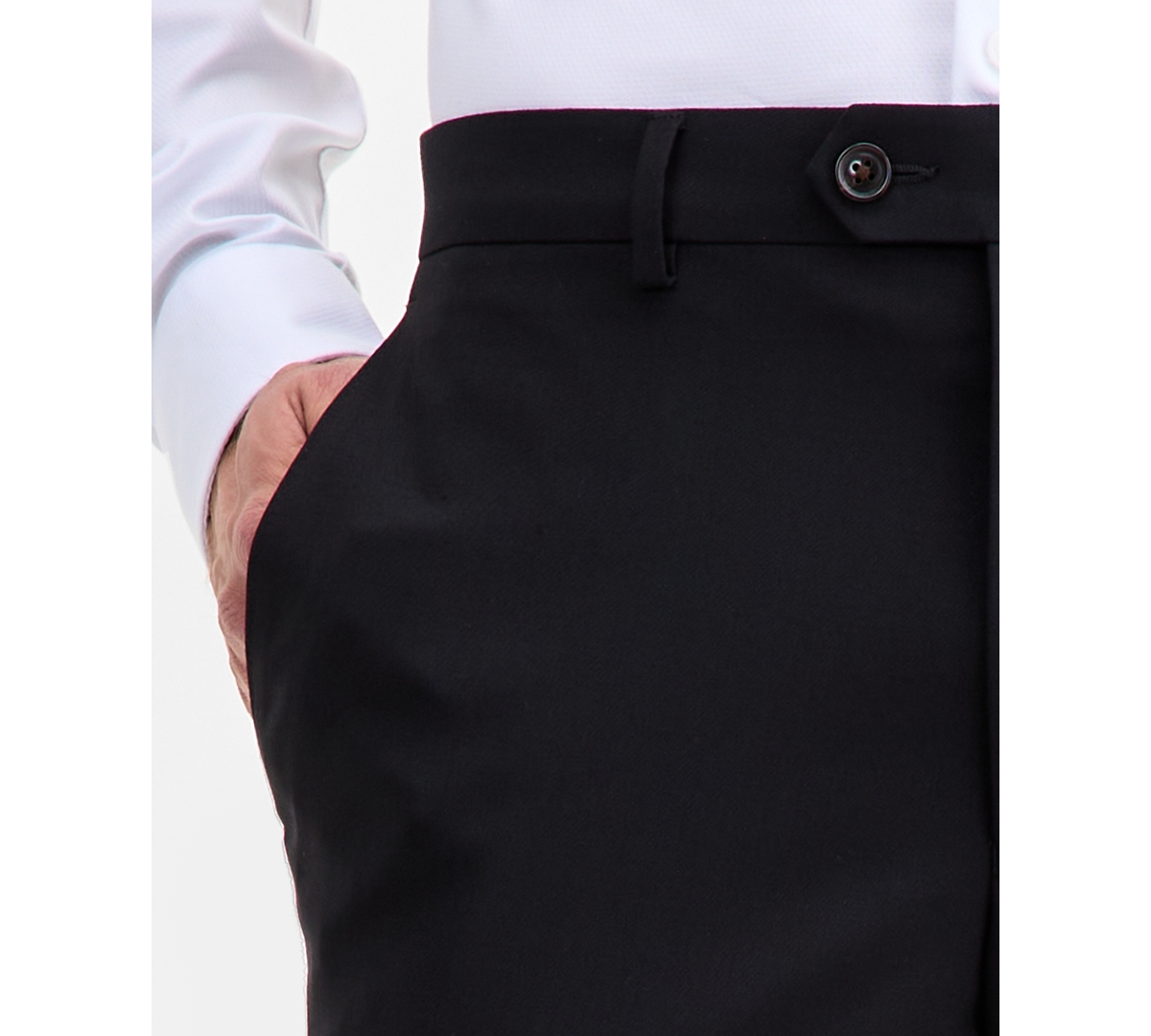 Ted By Ted Baker Men's Modern-fit Stretch Black Solid Wool-blend Suit Separate Pants In Black
