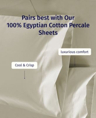 Luxury 100% Egyptian Cotton Percale Pillow Cases King Size Set of 2 - Classic, Lightweight, Soft & Breathable, Fits King Size Pillows