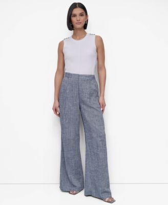 Petite High Rise Wide-Leg Pants