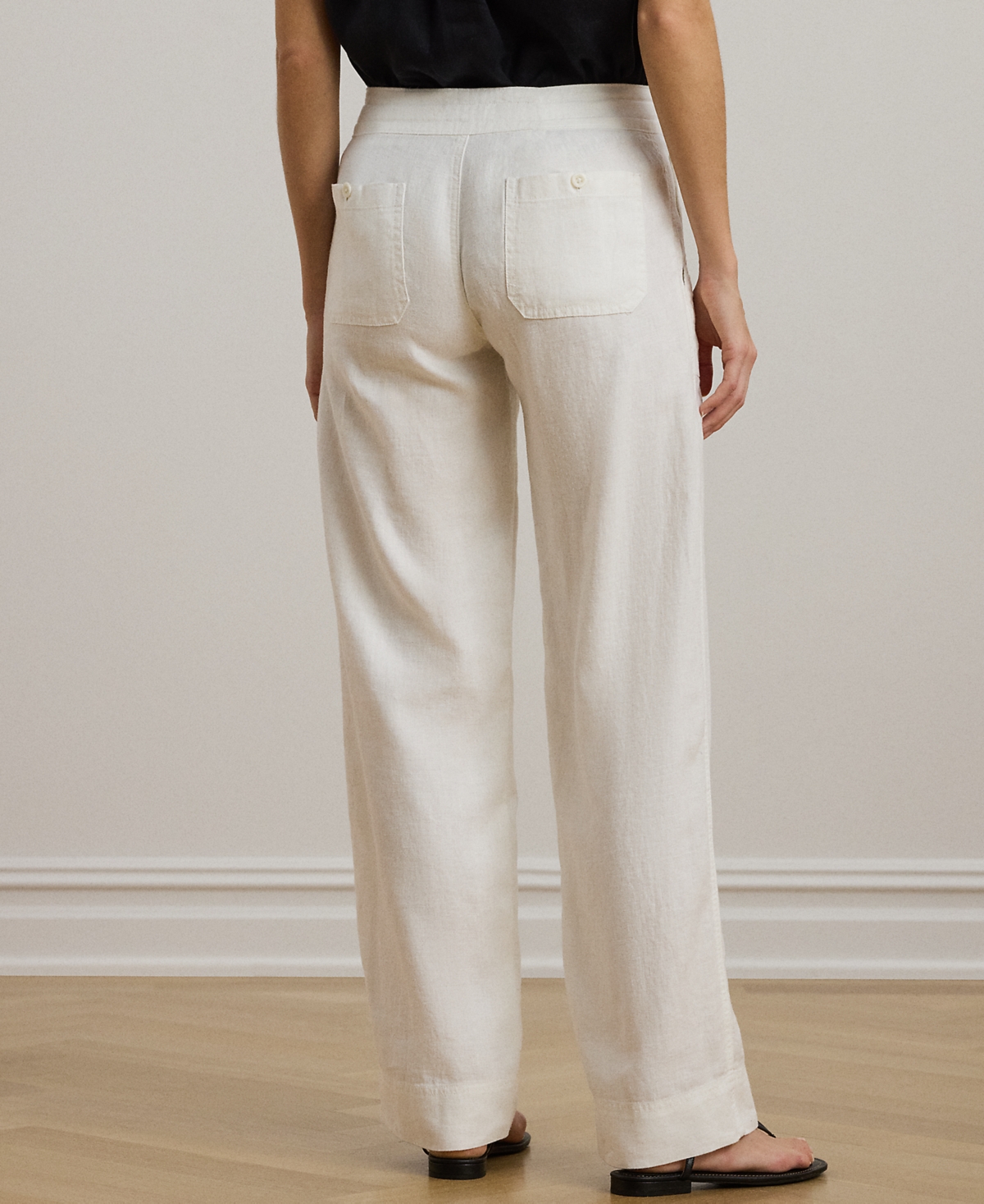 Ralph Lauren Wide-leg Linen Pants In White