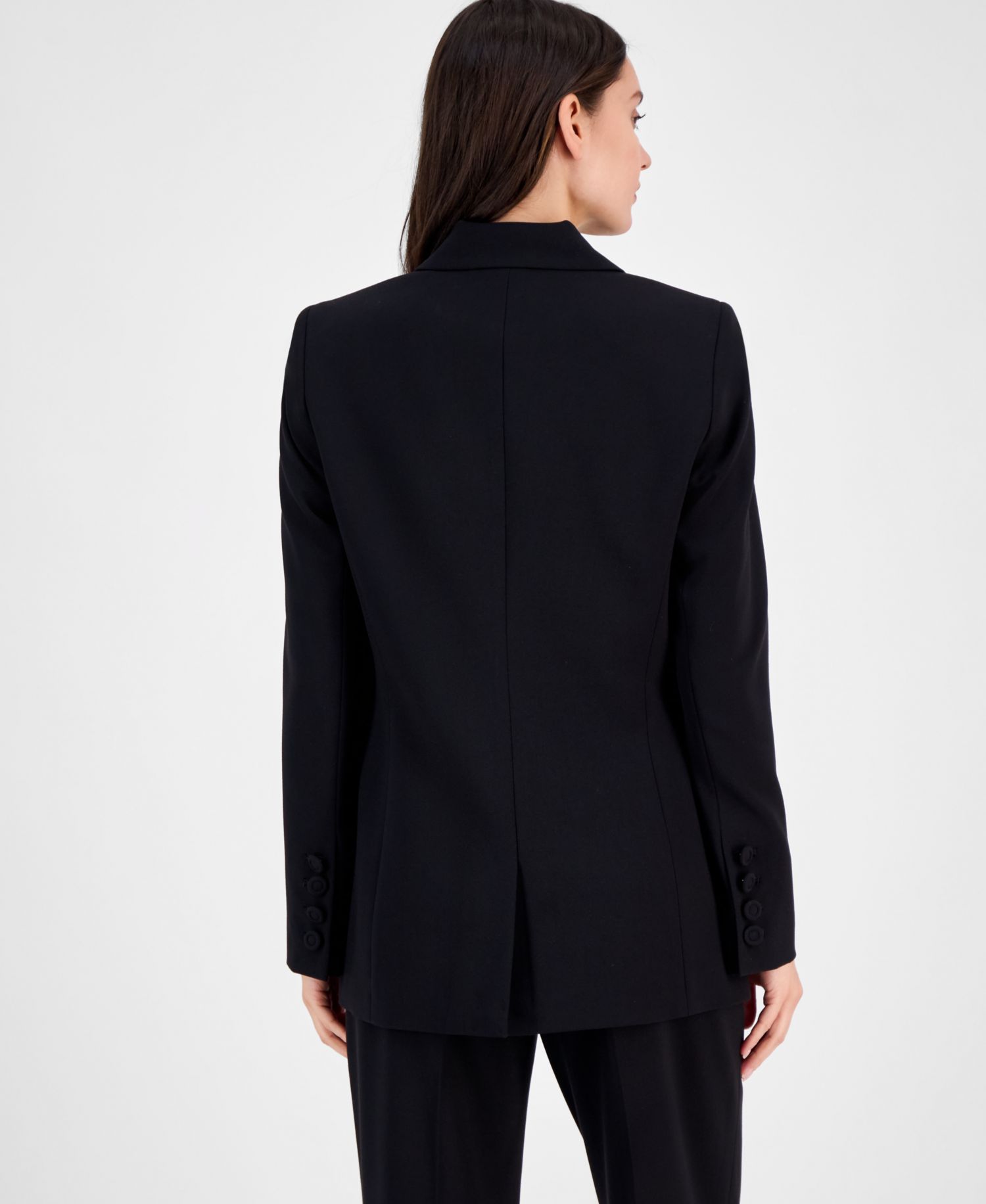 Peak-Lapel Button-Front Jacket