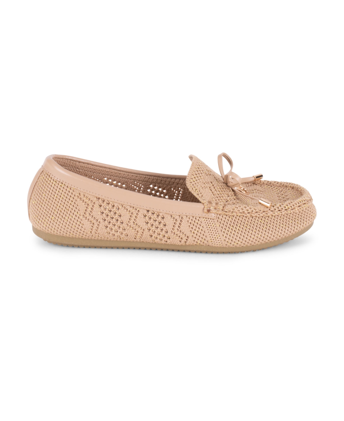 Gloria Vanderbilt Women's Rita Knit Slip On Flats In Tan Lurex