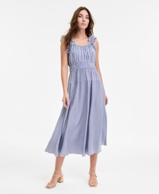 Robbie Bee - Women's Ruffled A-Line Sleeveless Midi Dress