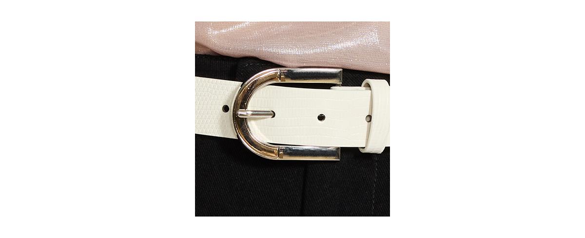 Steve Madden Lizard Polyurethane Buckle Belt