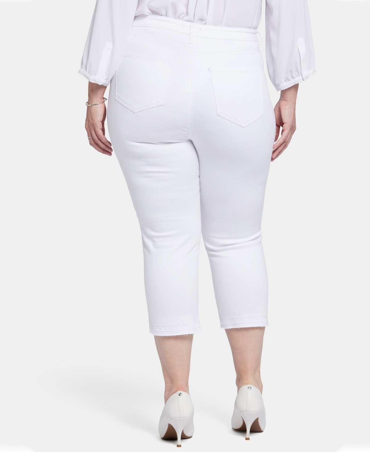 Nydj Chloe High Waist Release Hem Capri Jeans In Optic White