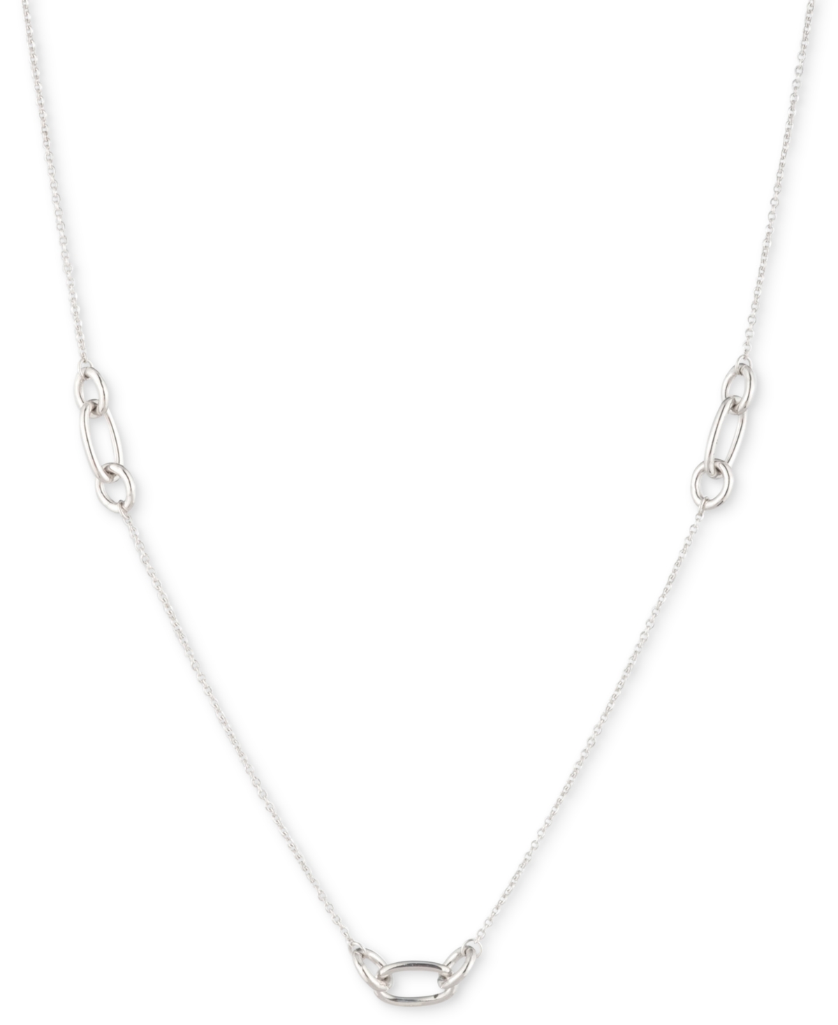 Ralph Lauren Sterling Silver Link Collar Necklace, 16" + 3" Extender