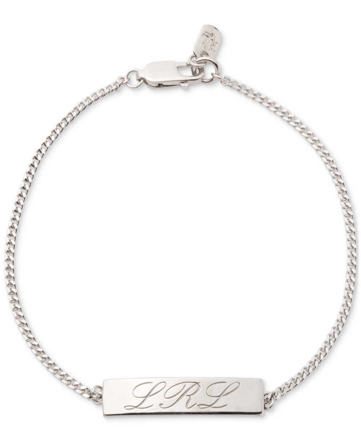 Ralph Lauren Sterling Silver Logo Script Link Bracelet