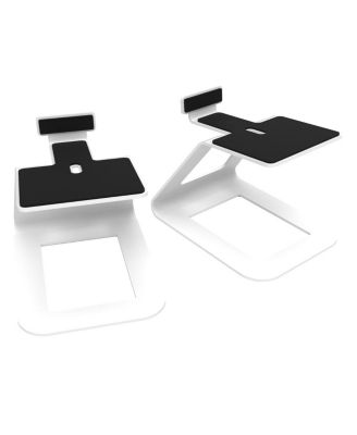 YU6 Powered Bookshelf Speakers with SE6 Elevated Desktop Speaker Stands