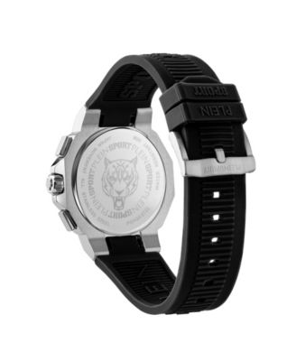 Men's Titan Chronograph Date Quartz Black Silicone Strap Watch, 46mm