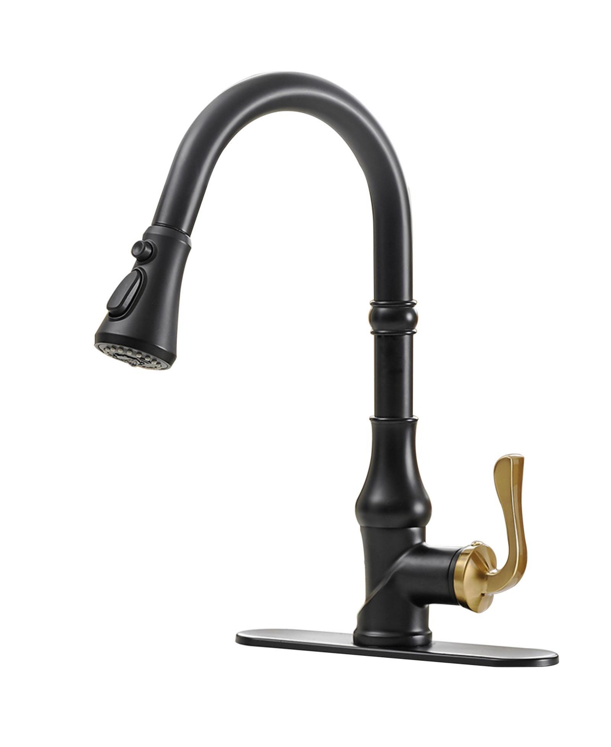 High Arc Kitchen Faucet with Single-Handle Pull-Down Sprayer and 3 Spray Modes - Matte black